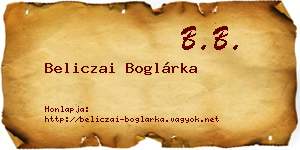 Beliczai Boglárka névjegykártya